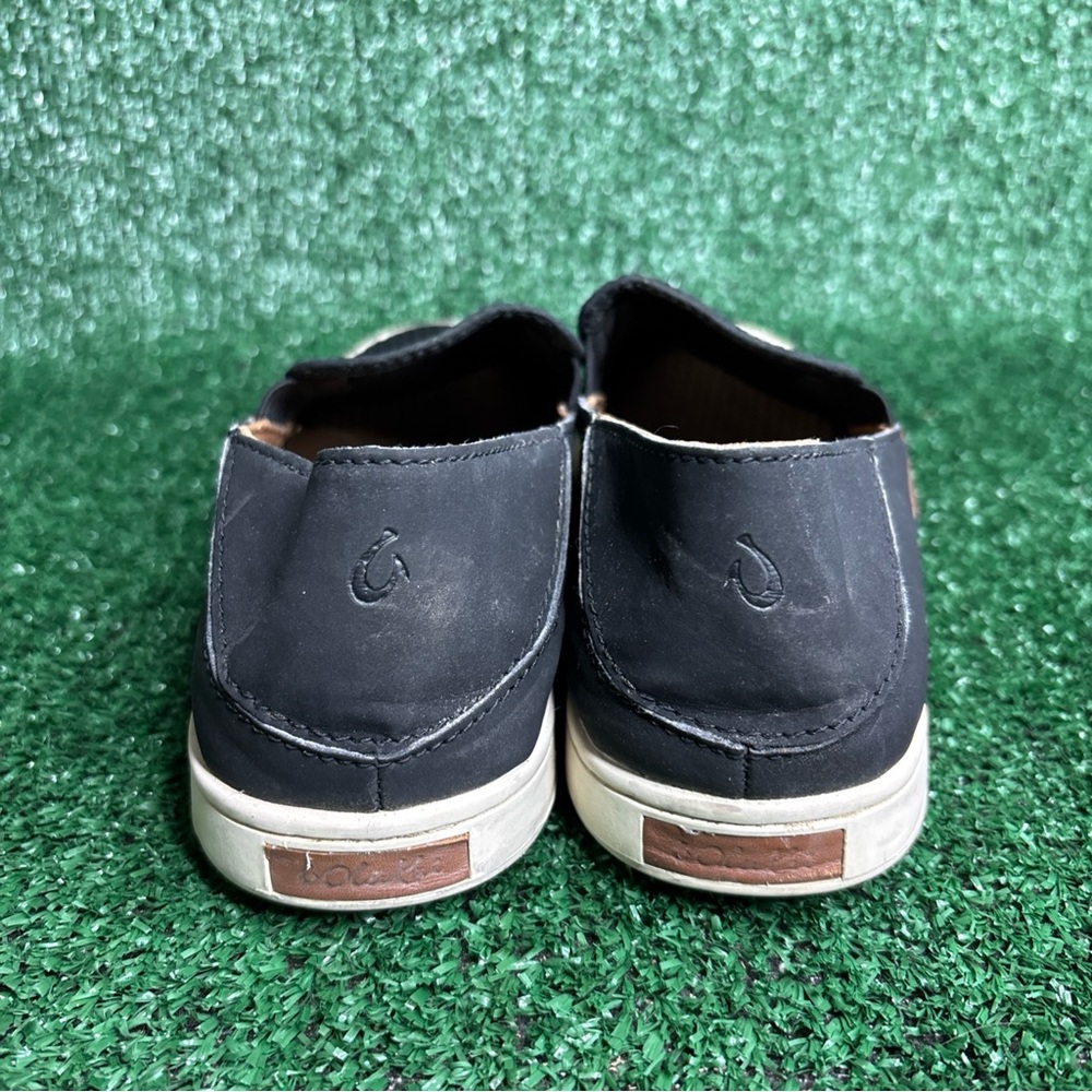 OluKai Pehuea Womens Size 7.5 Black Mesh Slip On Casual Shoes Sneakers - Picture 4 of 12